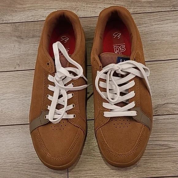 ES Sal‎ SLB Tan Brown Suede Leather Sz 12 Mens ATH Skateboarding Shoes Sneakers